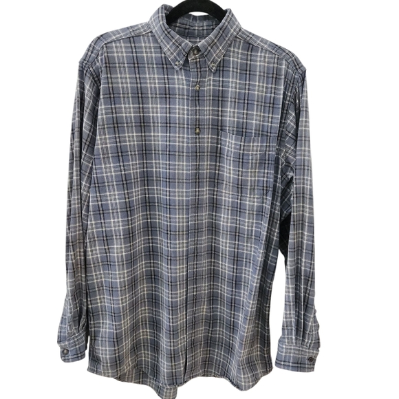 LL BEAN Vintage Made in Canada Flannel Shirt – Men’s M Tall – Blue Plaid, Herita - Picture 1 of 11